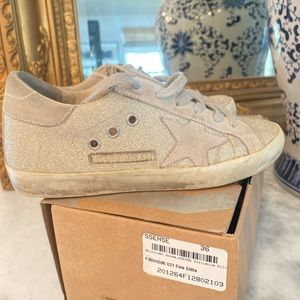 Golden Goose special edition FINE GLITTER TENNIS SHOES * RARE * 6.5 / 36-37